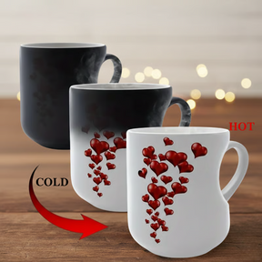 📢📢50% OFF!!!⏰ Color-Changing Ceramic Mug with Heart-Shaped Handle for Valentine's Day 💝✨