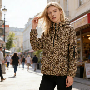 UrbanRoar – Stylish Leopard Print Hooded Sweatshirt