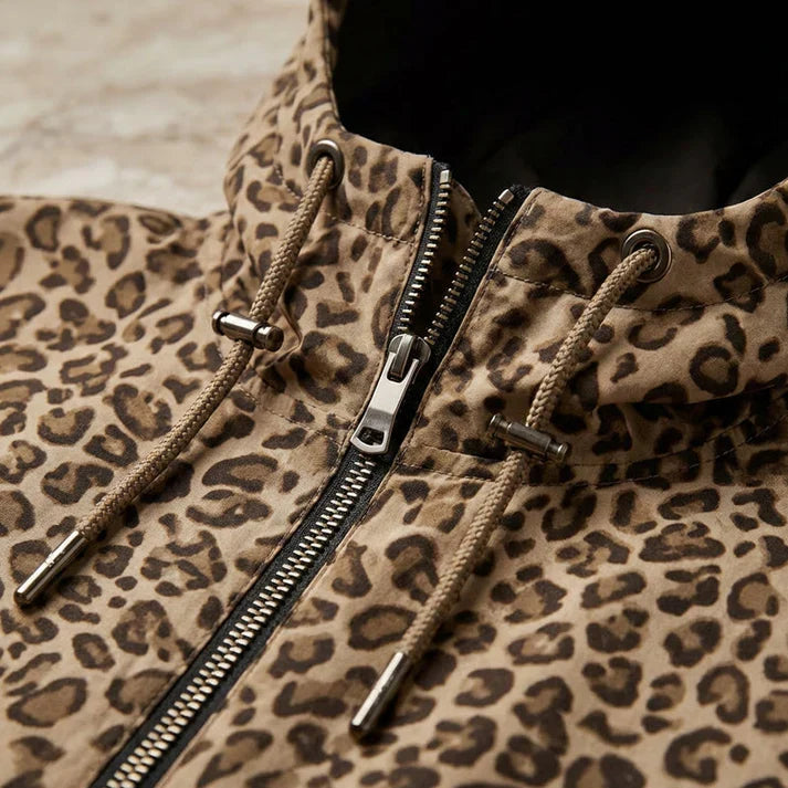UrbanRoar – Stylish Leopard Print Hooded Sweatshirt