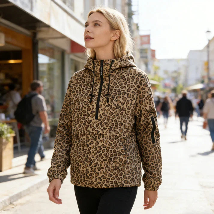 UrbanRoar – Stylish Leopard Print Hooded Sweatshirt