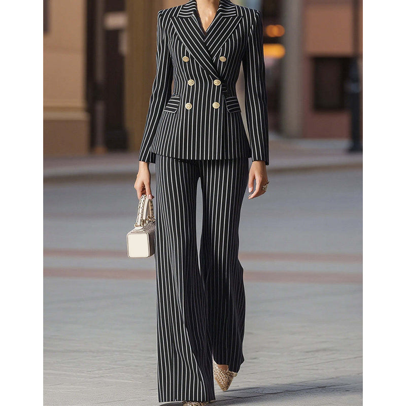 FemmeLine – Women’s Tailored Pinstripe Suit