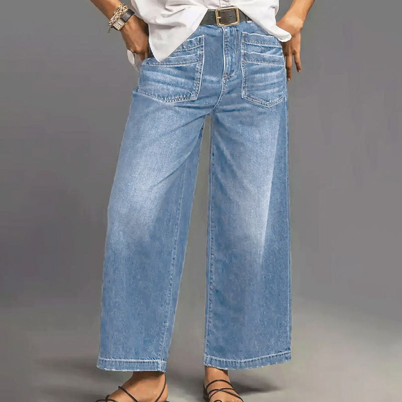SculptFit – Tummy Control Wide-Leg Jeans
