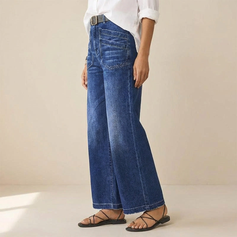 SculptFit – Tummy Control Wide-Leg Jeans