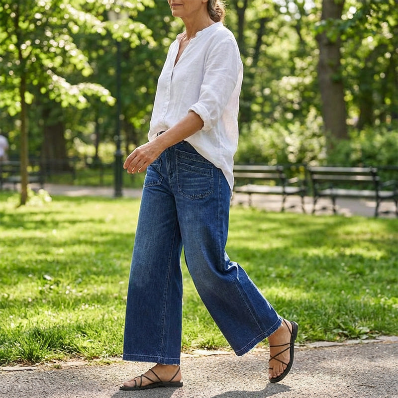 SculptFit – Tummy Control Wide-Leg Jeans
