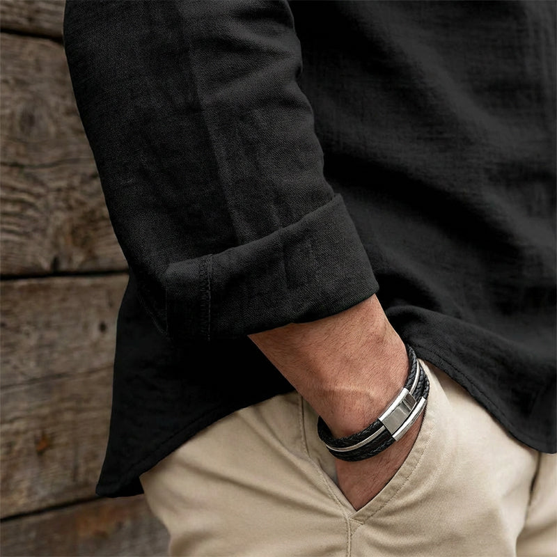 ClassicTie – Men’s Modern Stand Collar Buttoned Shirt
