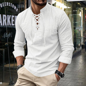 ClassicTie – Men’s Modern Stand Collar Buttoned Shirt