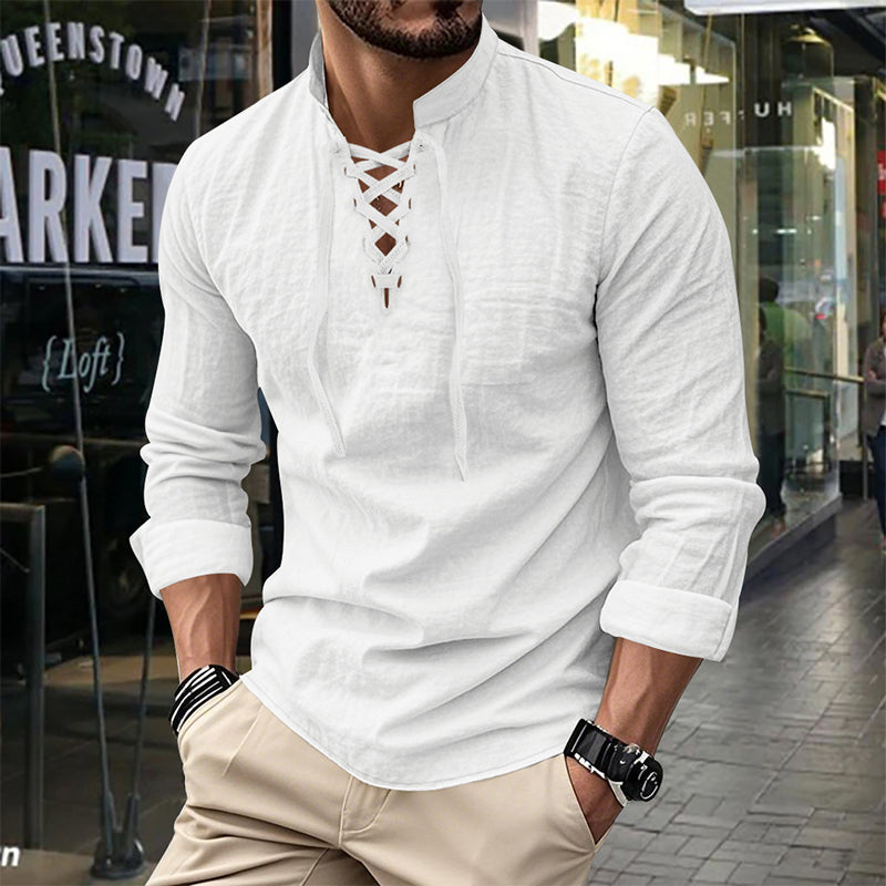ClassicTie – Men’s Modern Stand Collar Buttoned Shirt