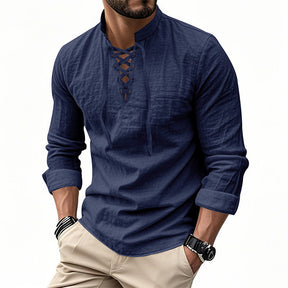 ClassicTie – Men’s Modern Stand Collar Buttoned Shirt
