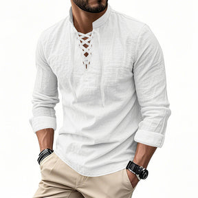 ClassicTie – Men’s Modern Stand Collar Buttoned Shirt