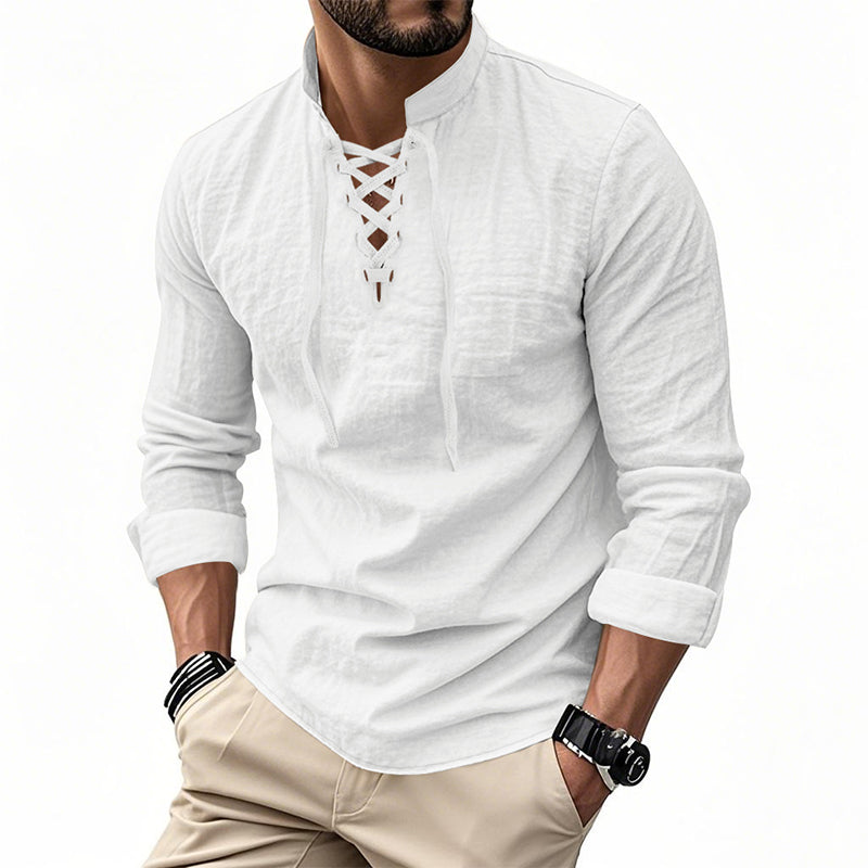 ClassicTie – Men’s Modern Stand Collar Buttoned Shirt