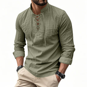 ClassicTie – Men’s Modern Stand Collar Buttoned Shirt