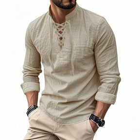 ClassicTie – Men’s Modern Stand Collar Buttoned Shirt
