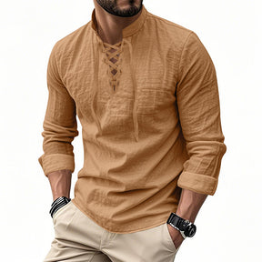 ClassicTie – Men’s Modern Stand Collar Buttoned Shirt