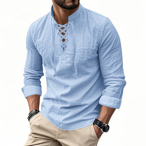 ClassicTie – Men’s Modern Stand Collar Buttoned Shirt