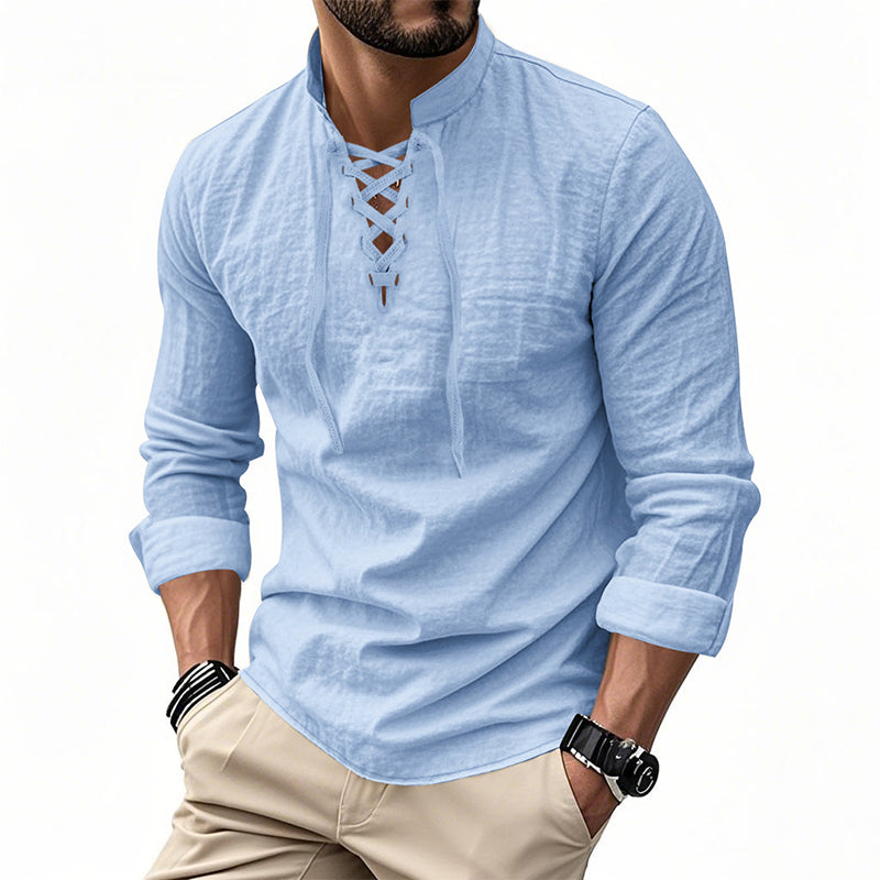ClassicTie – Men’s Modern Stand Collar Buttoned Shirt