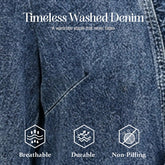 DenimLuxe – Women’s Ruffle Trim Denim Jacket