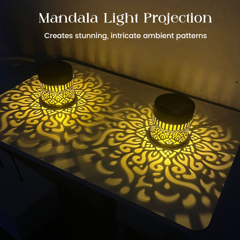 SunMandala – Warm Amber Projection Lamp