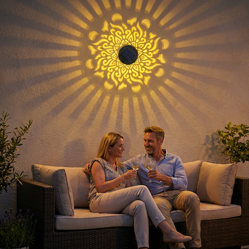 SunMandala – Warm Amber Projection Lamp