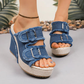 AzureStep – Denim Comfort Sandals
