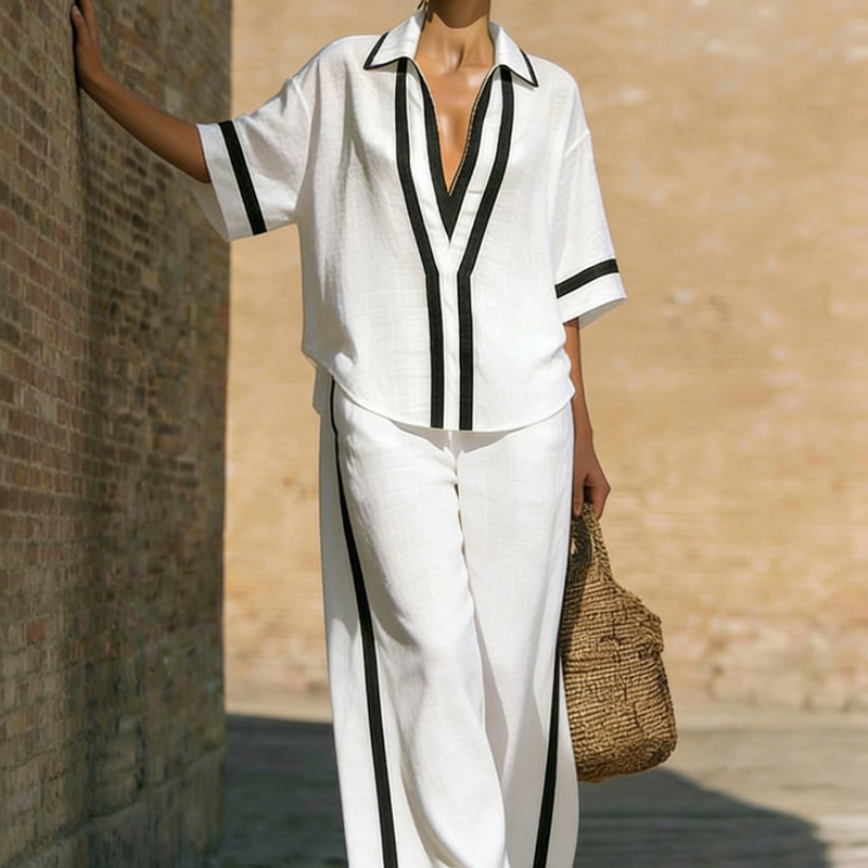 LuxeBlend – Women’s Casual Color-Block 2-Piece Set
