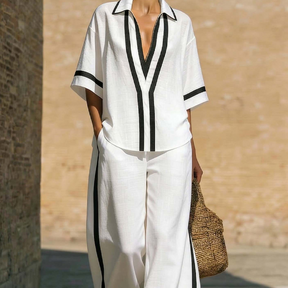 LuxeBlend – Women’s Casual Color-Block 2-Piece Set