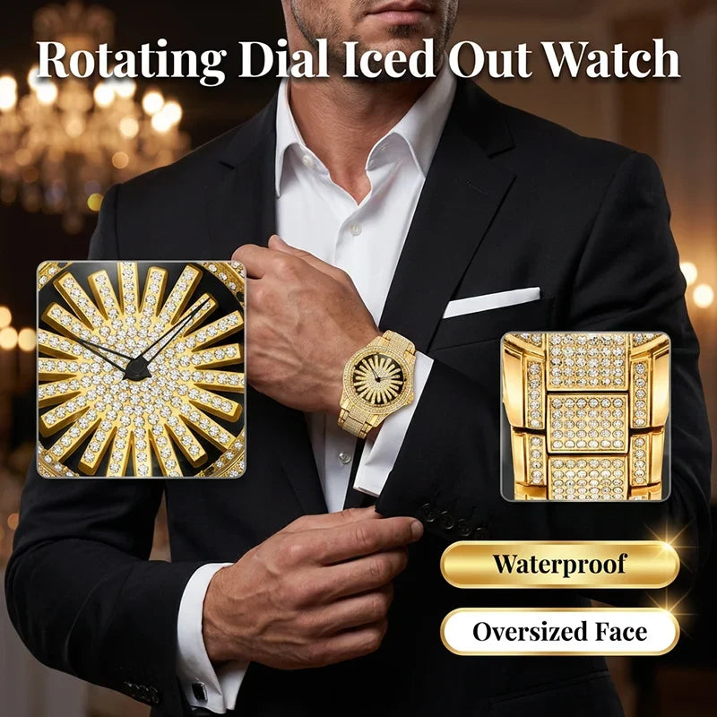 CrownElite – Luxury Rotating Diamond Style Watch