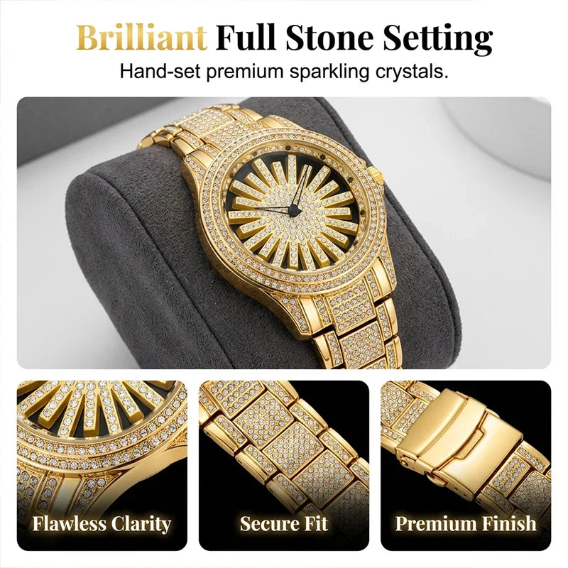 CrownElite – Luxury Rotating Diamond Style Watch