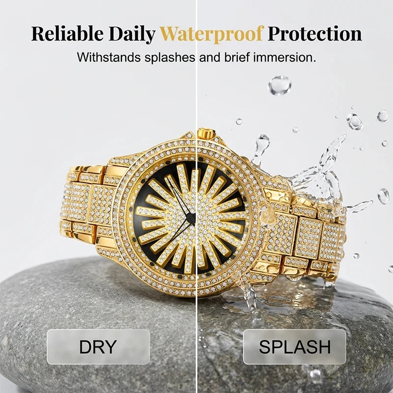 CrownElite – Luxury Rotating Diamond Style Watch