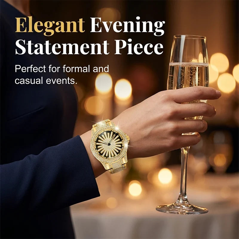 CrownElite – Luxury Rotating Diamond Style Watch
