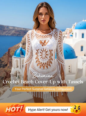 ShoreCharm – Elegant Boho Fringe Beach Cover-Up