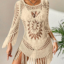 ShoreCharm – Elegant Boho Fringe Beach Cover-Up