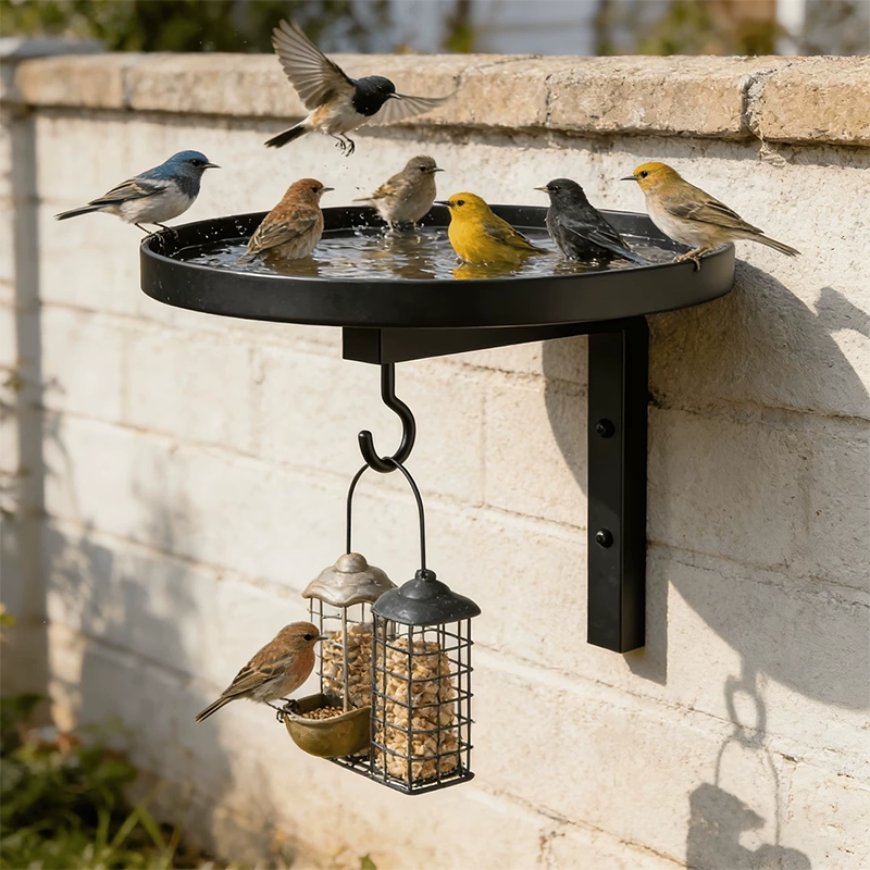 AquaPerch – Wall Mounted Metal Bird Bath