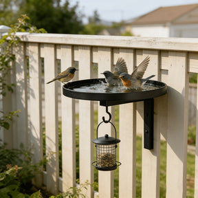 AquaPerch – Wall Mounted Metal Bird Bath