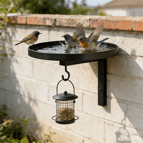 AquaPerch – Wall Mounted Metal Bird Bath