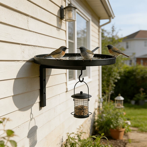 AquaPerch – Wall Mounted Metal Bird Bath