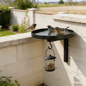 AquaPerch – Wall Mounted Metal Bird Bath