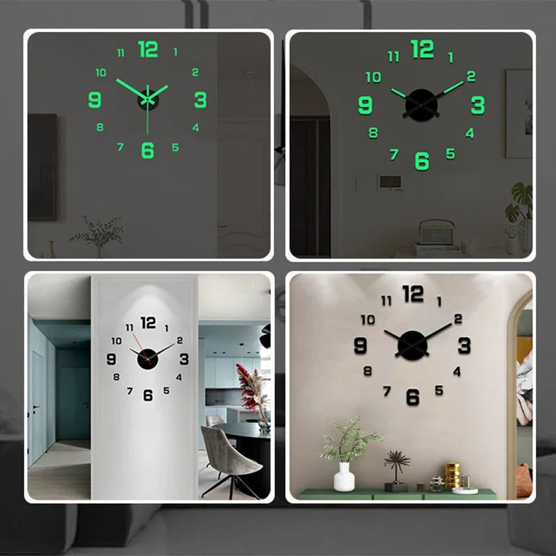 TimeVista – 3D Luminous Acrylic Wall Clock Set