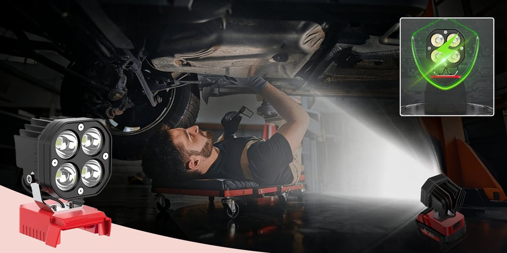 BrightGuard – Heavy-Duty LED Work Light Protecting Your Battery