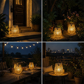 SolarNest - Handwoven Rattan Solar Lantern
