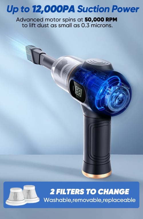FlexiVac Pro – Deep Suction Car Vacuum