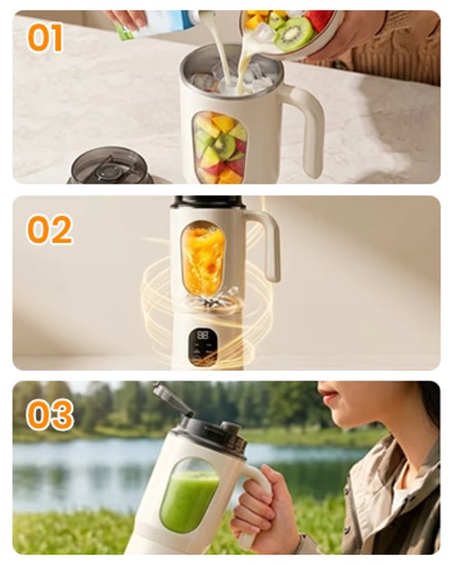 BlendGo - Portable 2-in-1 Smoothie Blender