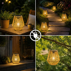 SolarNest - Handwoven Rattan Solar Lantern