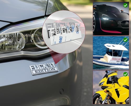 VibeMark – 3D Sticker Emblem “F* IT Edition”