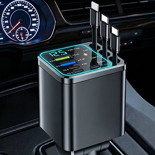 ChargeFlow Pro | 7-in-1 Retractable Car Power Hub
