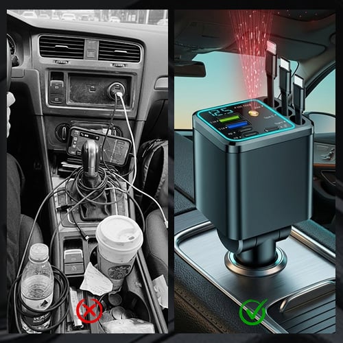 ChargeFlow Pro | 7-in-1 Retractable Car Power Hub