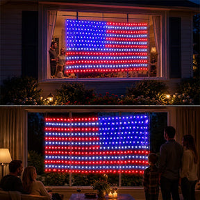 HonorBeam – Outdoor American Flag Net Lights