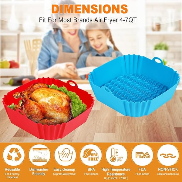 CrispMate – Non Stick Silicone Air Fryer Baking Tray