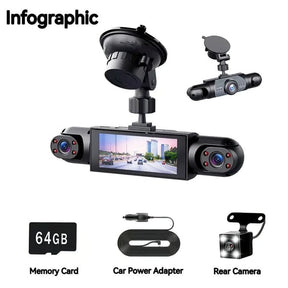 DriveScope – 4 Lens 360° Car Dash Camera System
