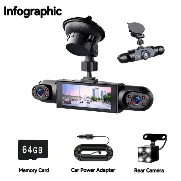 DriveScope – 4 Lens 360° Car Dash Camera System
