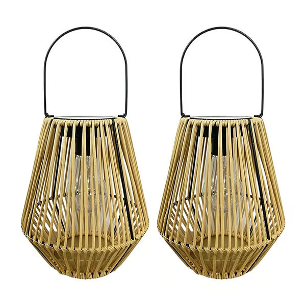 SolarNest - Handwoven Rattan Solar Lantern